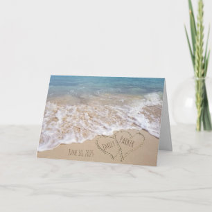 Carte Mariage Beach Hearts