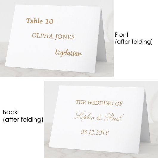 Carte Mariage Beige doré individuel