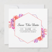 Carte mariage Belle carte d'invitation florale (Dos)