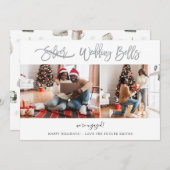 Carte Mariage Bells Multi Photo Fiançailles Card (Devant / Derrière)