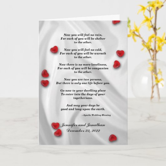 Carte Mariage, Bénédiction Apache Désormais Tu Ne Sentir (Fleur jaune)