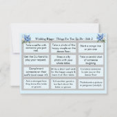 Carte MARIAGE BINGO ! Jeu de galets bleus (Dos)