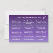 Carte MARIAGE BINGO ! Jeu pour les invités (Devant)