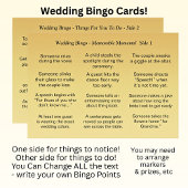 Carte MARIAGE BINGO ! Jeu pour les invités