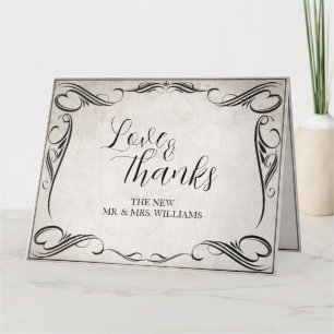 Carte Mariage Black Art Déco vintage Merci