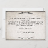 Carte Mariage Black Art Déco vintage Merci (Dos)