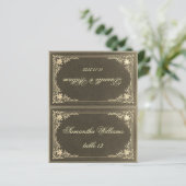 Carte Mariage Black Gold - Nom de l'invité imprimé (Debout devant)