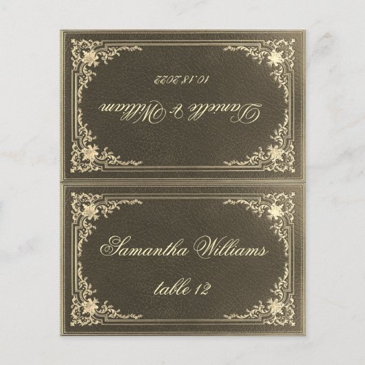 Carte Mariage Black Gold - Nom de l'invité imprimé (Devant)