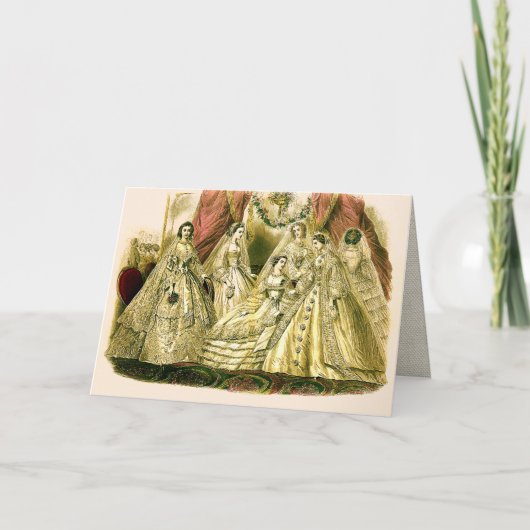 Carte Mariage blanc d'antiquité nuptiale vintage de (Devant)