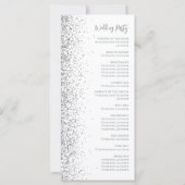 Carte Mariage Blanc Écriture Moderne Paillettes Argentée (Dos)