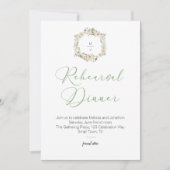 Carte Mariage blanc Floral Élégant Dîner de répétition (Devant)