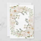 Carte Mariage blanc Floral Élégant Dîner de répétition (Dos)