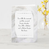 Carte Mariage blanc tulle abstrait (Fleur jaune)