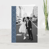 Carte Mariage bleu avec Motif en lattes (Devant)