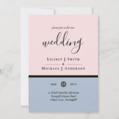 Carte Mariage bleu clair minimaliste Dusty (Devant)