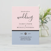 Carte Mariage bleu clair minimaliste Dusty (Debout devant)