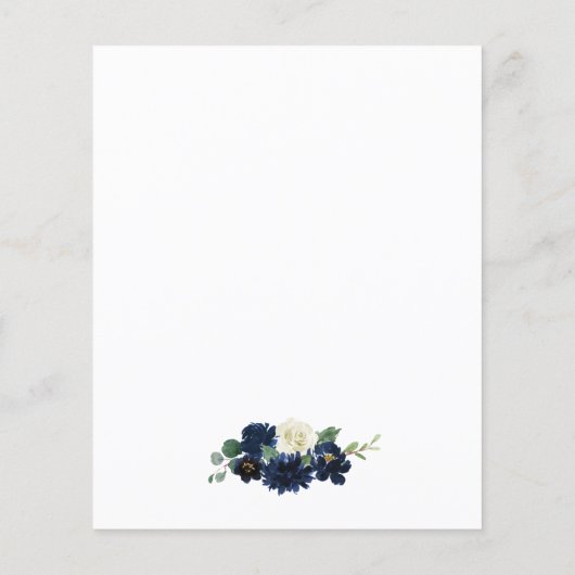 Carte Mariage bleu marine et argent ivoire (Dos)