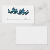 Carte Mariage Blue Elegant Dragons (Devant / Derrière)