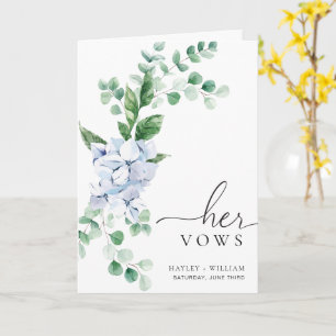 Carte Mariage Blue Hydrangea Floral Her Vows