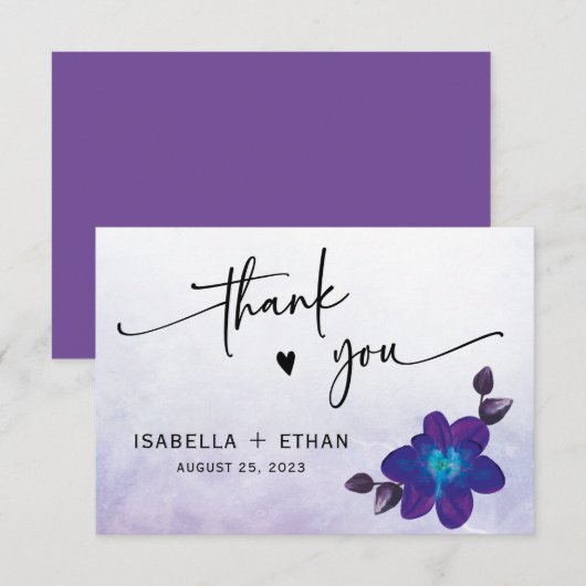 Carte Mariage Blue Orchid (Devant / Derrière)