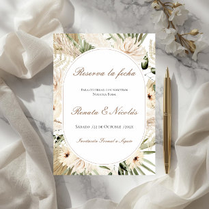 Carte Mariage Bohème Sauvegarder la Date