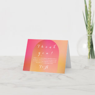 Carte Mariage Boho Arch Sunset Ombre Merci