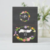 Carte Mariage Boho Woodland Wreath (Debout devant)