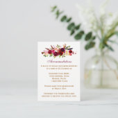 Carte mariage Boîtier - Floral Bourgogne, Plumes (Debout devant)