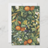 Carte Mariage botanique d'agrumes orange vert (Dos)