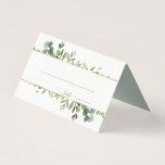 Carte Mariage Botanique Gold Greenery<br><div class="desc">Cette carte mariage présente une aquarelle peinte de la verdure d'eucalyptus,  des feuilles verts et des rayures d'or. Pour une personnalisation plus avancée de cette conception,  cliquez sur le lien "Customiser plus loin". Des articles correspondants sont également disponibles.</div>