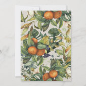 Carte Mariage botanique orange gris agrumes (Dos)