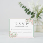 Carte Mariage Botanique rose et vert Boho (Debout devant)