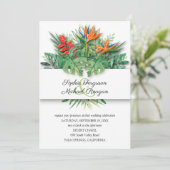 Carte Mariage botanique tropical floral et feuillage (Debout devant)