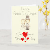 CARTE MARIAGE BRIDE & GROOM (Fleur jaune)