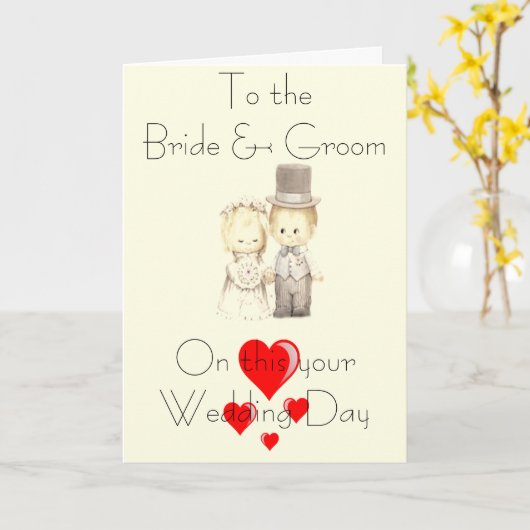 CARTE MARIAGE BRIDE & GROOM (Fleur jaune)
