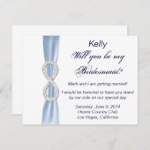 Carte Mariage Bridesmaid Diamond bleu Infinity (Devant / Derrière)