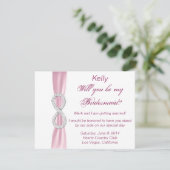 Carte Mariage Bridesmaid rose Diamond Infinity (Debout devant)