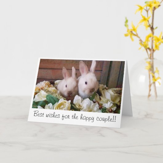 Carte Mariage Bunny (Fleur jaune)