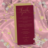 Carte Mariage Burgundy Gold Script Merci