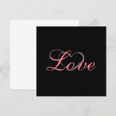 Carte Mariage calligraphie gris cœur branché (Devant / Derrière)