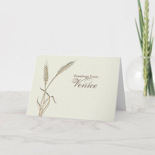 Carte Mariage campagnard de blé à herbe simple (Devant)