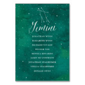 Carte Mariage Carte de siège Green Stars Gemini (Dos)