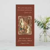 Carte Mariage Catholique Favoriser Écriture Mariée Salle (Debout devant)