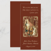 Carte Mariage Catholique Favoriser Écriture Mariée Salle (Devant / Derrière)