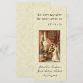 Carte Mariage Catholique Favoriser Écriture Mariée Salle (Devant / Derrière)