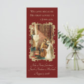 Carte Mariage Catholique Favoriser Écriture Or Maroon (Debout devant)