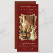 Carte Mariage Catholique Favoriser Écriture Or Maroon (Devant / Derrière)