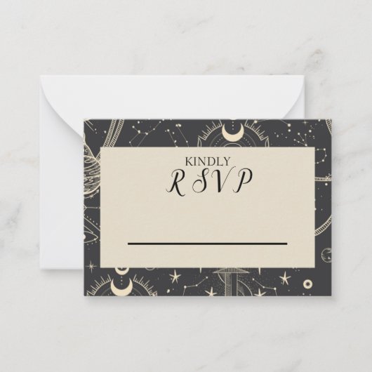 Carte Mariage céleste Boho RSVP (Devant)