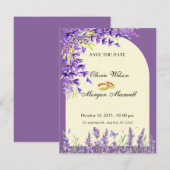 carte mariage champs de lavande (Devant / Derrière)