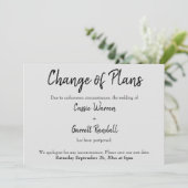 Carte Mariage "Changement de plan" noir sur gris (Debout devant)